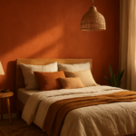 Chambre avec un mur terracotta : 10 idées et conseils pros pour une ambiance chaleureuse