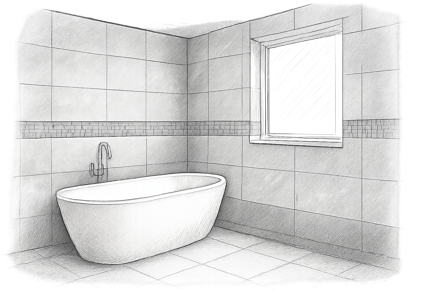 baignoire carrelage