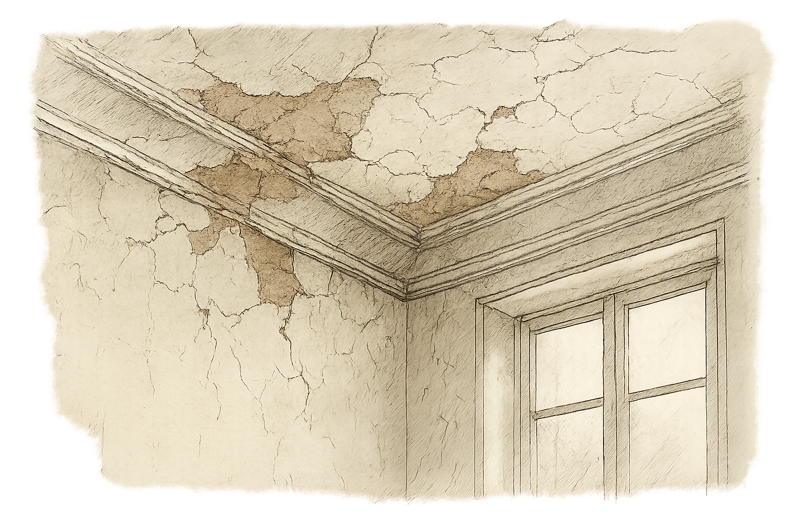 plafond qui craquelle